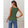 MEROKEETY Womens Summer Casual Ribbed Knit Square Neck Basic Tank Tops 2026 | Fitted, Sleeveless Sweater Top, Trendy Shirt, Versatile Clothes, Stretchable, Soft, Simple Outfit, Classy, Layering Blouse(Green)