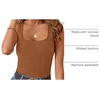 MEROKEETY Womens Summer Casual Ribbed Knit Square Neck Basic Tank Tops 2026 | Fitted, Sleeveless Sweater Top, Trendy Shirt, Versatile Clothes, Stretchable, Soft, Simple Outfit, Classy, Layering Blouse(Caramel)