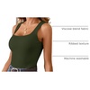 MEROKEETY Womens Summer Casual Ribbed Knit Square Neck Basic Tank Tops 2026 | Fitted, Sleeveless Sweater Top, Trendy Shirt, Versatile Clothes, Stretchable, Soft, Simple Outfit, Classy, Layering Blouse(Armygreen)