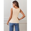 MEROKEETY Womens Summer Casual Ribbed Knit Square Neck Basic Tank Tops 2026 | Fitted, Sleeveless Sweater Top, Trendy Shirt, Versatile Clothes, Stretchable, Soft, Simple Outfit, Classy, Layering Blouse(Beige)