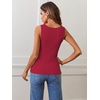 MEROKEETY Womens Summer Casual Ribbed Knit Square Neck Basic Tank Tops 2026 | Fitted, Sleeveless Sweater Top, Trendy Shirt, Versatile Clothes, Stretchable, Soft, Simple Outfit, Classy, Layering Blouse(Red)