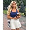 MEROKEETY Womens Summer Casual Ribbed Knit Square Neck Basic Tank Tops 2026 | Fitted, Sleeveless Sweater Top, Trendy Shirt, Versatile Clothes, Stretchable, Soft, Simple Outfit, Classy, Layering Blouse(Royalblue)