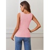 MEROKEETY Womens Summer Casual Ribbed Knit Square Neck Basic Tank Tops 2026 | Fitted, Sleeveless Sweater Top, Trendy Shirt, Versatile Clothes, Stretchable, Soft, Simple Outfit, Classy, Layering Blouse(Pink)
