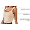 MEROKEETY Womens Summer Casual Ribbed Knit Square Neck Basic Tank Tops 2026 | Fitted, Sleeveless Sweater Top, Trendy Shirt, Versatile Clothes, Stretchable, Soft, Simple Outfit, Classy, Layering Blouse(Beige)