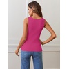 MEROKEETY Womens Summer Casual Ribbed Knit Square Neck Basic Tank Tops 2026 | Fitted, Sleeveless Sweater Top, Trendy Shirt, Versatile Clothes, Stretchable, Soft, Simple Outfit, Classy, Layering Blouse(Rose)