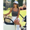 MEROKEETY Womens Summer Casual Ribbed Knit Square Neck Basic Tank Tops 2026 | Fitted, Sleeveless Sweater Top, Trendy Shirt, Versatile Clothes, Stretchable, Soft, Simple Outfit, Classy, Layering Blouse(Darkgrey)