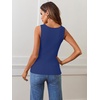 MEROKEETY Womens Summer Casual Ribbed Knit Square Neck Basic Tank Tops 2026 | Fitted, Sleeveless Sweater Top, Trendy Shirt, Versatile Clothes, Stretchable, Soft, Simple Outfit, Classy, Layering Blouse(Royalblue)