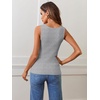 MEROKEETY Womens Summer Casual Ribbed Knit Square Neck Basic Tank Tops 2026 | Fitted, Sleeveless Sweater Top, Trendy Shirt, Versatile Clothes, Stretchable, Soft, Simple Outfit, Classy, Layering Blouse(Grey)