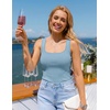 MEROKEETY Womens Summer Casual Ribbed Knit Square Neck Basic Tank Tops 2026 | Fitted, Sleeveless Sweater Top, Trendy Shirt, Versatile Clothes, Stretchable, Soft, Simple Outfit, Classy, Layering Blouse(Skyblue)