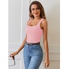 MEROKEETY Womens Summer Casual Ribbed Knit Square Neck Basic Tank Tops 2026 | Fitted, Sleeveless Sweater Top, Trendy Shirt, Versatile Clothes, Stretchable, Soft, Simple Outfit, Classy, Layering Blouse(Pink)