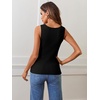 MEROKEETY Womens Summer Casual Ribbed Knit Square Neck Basic Tank Tops 2026 | Fitted, Sleeveless Sweater Top, Trendy Shirt, Versatile Clothes, Stretchable, Soft, Simple Outfit, Classy, Layering Blouse(Black)