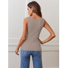 MEROKEETY Womens Summer Casual Ribbed Knit Square Neck Basic Tank Tops 2026 | Fitted, Sleeveless Sweater Top, Trendy Shirt, Versatile Clothes, Stretchable, Soft, Simple Outfit, Classy, Layering Blouse(Cashmere)