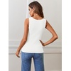 MEROKEETY Womens Summer Casual Ribbed Knit Square Neck Basic Tank Tops 2026 | Fitted, Sleeveless Sweater Top, Trendy Shirt, Versatile Clothes, Stretchable, Soft, Simple Outfit, Classy, Layering Blouse(White)