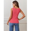 MEROKEETY Womens Summer Casual Ribbed Knit Square Neck Basic Tank Tops 2026 | Fitted, Sleeveless Sweater Top, Trendy Shirt, Versatile Clothes, Stretchable, Soft, Simple Outfit, Classy, Layering Blouse(Watermelon)