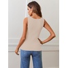 MEROKEETY Womens Summer Casual Ribbed Knit Square Neck Basic Tank Tops 2026 | Fitted, Sleeveless Sweater Top, Trendy Shirt, Versatile Clothes, Stretchable, Soft, Simple Outfit, Classy, Layering Blouse(Sand)