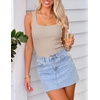 MEROKEETY Womens Summer Casual Ribbed Knit Square Neck Basic Tank Tops 2026 | Fitted, Sleeveless Sweater Top, Trendy Shirt, Versatile Clothes, Stretchable, Soft, Simple Outfit, Classy, Layering Blouse(Sand)