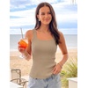 MEROKEETY Womens Summer Casual Ribbed Knit Square Neck Basic Tank Tops 2026 | Fitted, Sleeveless Sweater Top, Trendy Shirt, Versatile Clothes, Stretchable, Soft, Simple Outfit, Classy, Layering Blouse(Khaki)