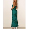 MEROKEETY Women’s Summer Floral Wedding Guest Cocktail Maxi Dress | Strapless, Tube Top, Mesh, Bodycon, Lined, Mermaid, 2026 Summer Dress, Formal Elegant, Prom, Baby Shower, Party Long Dress(Green)