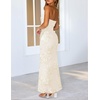 MEROKEETY Women’s Summer Floral Wedding Guest Cocktail Maxi Dress | Strapless, Tube Top, Mesh, Bodycon, Lined, Mermaid, 2026 Summer Dress, Formal Elegant, Prom, Baby Shower, Party Long Dress(Apricot)