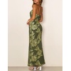 MEROKEETY Women’s Summer Floral Wedding Guest Cocktail Maxi Dress | Strapless, Tube Top, Mesh, Bodycon, Lined, Mermaid, 2026 Summer Dress, Formal Elegant, Prom, Baby Shower, Party Long Dress(Armygreen)