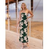 MEROKEETY Women’s Summer Floral Wedding Guest Cocktail Maxi Dress | Strapless, Tube Top, Mesh, Bodycon, Lined, Mermaid, 2026 Summer Dress, Formal Elegant, Prom, Baby Shower, Party Long Dress(Darkgreen)