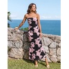 MEROKEETY Women’s Summer Floral Wedding Guest Cocktail Maxi Dress | Strapless, Tube Top, Mesh, Bodycon, Lined, Mermaid, 2026 Summer Dress, Formal Elegant, Prom, Baby Shower, Party Long Dress(Peach)
