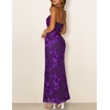 MEROKEETY Women’s Summer Floral Wedding Guest Cocktail Maxi Dress | Strapless, Tube Top, Mesh, Bodycon, Lined, Mermaid, 2026 Summer Dress, Formal Elegant, Prom, Baby Shower, Party Long Dress(Plum)