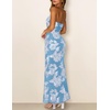 MEROKEETY Women’s Summer Floral Wedding Guest Cocktail Maxi Dress | Strapless, Tube Top, Mesh, Bodycon, Lined, Mermaid, 2026 Summer Dress, Formal Elegant, Prom, Baby Shower, Party Long Dress(Skyblue)