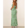 MEROKEETY Women’s Summer Floral Wedding Guest Cocktail Maxi Dress | Strapless, Tube Top, Mesh, Bodycon, Lined, Mermaid, 2026 Summer Dress, Formal Elegant, Prom, Baby Shower, Party Long Dress(Lightgreen)