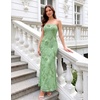 MEROKEETY Women’s Summer Floral Wedding Guest Cocktail Maxi Dress | Strapless, Tube Top, Mesh, Bodycon, Lined, Mermaid, 2026 Summer Dress, Formal Elegant, Prom, Baby Shower, Party Long Dress(Lightgreen)