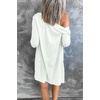 MEROKEETY Womens Summer Lightweight Long Cardigan 2026 Open Front Pockets | Long Sleeve, Button Down, Light Cardigan Sweaters, Loose Outwear, Beach Vacation Cover Up, Trendy Outfits, Fashion Clothes(White)