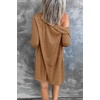 MEROKEETY Womens Summer Lightweight Long Cardigan 2026 Open Front Pockets | Long Sleeve, Button Down, Light Cardigan Sweaters, Loose Outwear, Beach Vacation Cover Up, Trendy Outfits, Fashion Clothes(Brown)