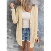 MEROKEETY Womens Summer Lightweight Long Cardigan 2026 Open Front Pockets | Long Sleeve, Button Down, Light Cardigan Sweaters, Loose Outwear, Beach Vacation Cover Up, Trendy Outfits, Fashion Clothes(Apricot)