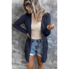 MEROKEETY Womens Summer Lightweight Long Cardigan 2026 Open Front Pockets | Long Sleeve, Button Down, Light Cardigan Sweaters, Loose Outwear, Beach Vacation Cover Up, Trendy Outfits, Fashion Clothes(Navy)