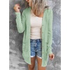 MEROKEETY Womens Summer Lightweight Long Cardigan 2026 Open Front Pockets | Long Sleeve, Button Down, Light Cardigan Sweaters, Loose Outwear, Beach Vacation Cover Up, Trendy Outfits, Fashion Clothes(Seagrass)