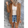 MEROKEETY Womens Summer Lightweight Long Cardigan 2026 Open Front Pockets | Long Sleeve, Button Down, Light Cardigan Sweaters, Loose Outwear, Beach Vacation Cover Up, Trendy Outfits, Fashion Clothes(Brown)