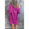 MEROKEETY Womens Summer Lightweight Long Cardigan 2026 Open Front Pockets | Long Sleeve, Button Down, Light Cardigan Sweaters, Loose Outwear, Beach Vacation Cover Up, Trendy Outfits, Fashion Clothes(Magenta)