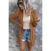 MEROKEETY Womens Summer Lightweight Long Cardigan 2026 Open Front Pockets | Long Sleeve, Button Down, Light Cardigan Sweaters, Loose Outwear, Beach Vacation Cover Up, Trendy Outfits, Fashion Clothes(Brown)