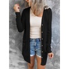 MEROKEETY Womens Summer Lightweight Long Cardigan 2026 Open Front Pockets | Long Sleeve, Button Down, Light Cardigan Sweaters, Loose Outwear, Beach Vacation Cover Up, Trendy Outfits, Fashion Clothes(Black)