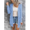 MEROKEETY Womens Summer Lightweight Long Cardigan 2026 Open Front Pockets | Long Sleeve, Button Down, Light Cardigan Sweaters, Loose Outwear, Beach Vacation Cover Up, Trendy Outfits, Fashion Clothes(Blue)