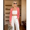 MEROKEETY Womens Summer Lightweight Long Cardigan 2026 Open Front Pockets | Long Sleeve, Button Down, Light Cardigan Sweaters, Loose Outwear, Beach Vacation Cover Up, Trendy Outfits, Fashion Clothes(Coralred)