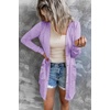 MEROKEETY Womens Summer Lightweight Long Cardigan 2026 Open Front Pockets | Long Sleeve, Button Down, Light Cardigan Sweaters, Loose Outwear, Beach Vacation Cover Up, Trendy Outfits, Fashion Clothes(Purple)