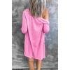 MEROKEETY Womens Summer Lightweight Long Cardigan 2026 Open Front Pockets | Long Sleeve, Button Down, Light Cardigan Sweaters, Loose Outwear, Beach Vacation Cover Up, Trendy Outfits, Fashion Clothes(Pink)