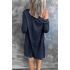 MEROKEETY Womens Summer Lightweight Long Cardigan 2026 Open Front Pockets | Long Sleeve, Button Down, Light Cardigan Sweaters, Loose Outwear, Beach Vacation Cover Up, Trendy Outfits, Fashion Clothes(Navy)