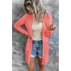 MEROKEETY Womens Summer Lightweight Long Cardigan 2026 Open Front Pockets | Long Sleeve, Button Down, Light Cardigan Sweaters, Loose Outwear, Beach Vacation Cover Up, Trendy Outfits, Fashion Clothes(Coralred)