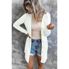 MEROKEETY Womens Summer Lightweight Long Cardigan 2026 Open Front Pockets | Long Sleeve, Button Down, Light Cardigan Sweaters, Loose Outwear, Beach Vacation Cover Up, Trendy Outfits, Fashion Clothes(White)