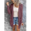 MEROKEETY Womens Summer Lightweight Long Cardigan 2026 Open Front Pockets | Long Sleeve, Button Down, Light Cardigan Sweaters, Loose Outwear, Beach Vacation Cover Up, Trendy Outfits, Fashion Clothes(Maroon)