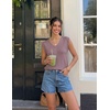 Womens Summer Sleeveless Eyelet Tank Top V Neck Lightweight Sweater Vest | 2026, Knitted, Business Casual, Stretchable, Ribbed, Relaxed, Breathable, Dressy Blouse Shirts, Layering, Fall Outfit Clothes(Grey Purple)
