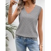 Womens Summer Sleeveless Eyelet Tank Top V Neck Lightweight Sweater Vest | 2026, Knitted, Business Casual, Stretchable, Ribbed, Relaxed, Breathable, Dressy Blouse Shirts, Layering, Fall Outfit Clothes(Gray)