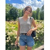 Womens Summer Sleeveless Eyelet Tank Top V Neck Lightweight Sweater Vest | 2026, Knitted, Business Casual, Stretchable, Ribbed, Relaxed, Breathable, Dressy Blouse Shirts, Layering, Fall Outfit Clothes(Gray)